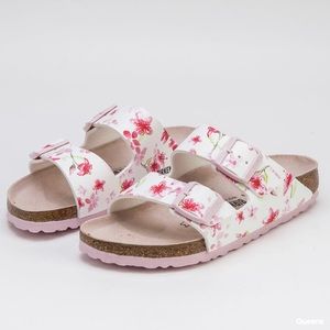 Birkenstock Arizona Heart Dots Blossom Red White Sandals Slides